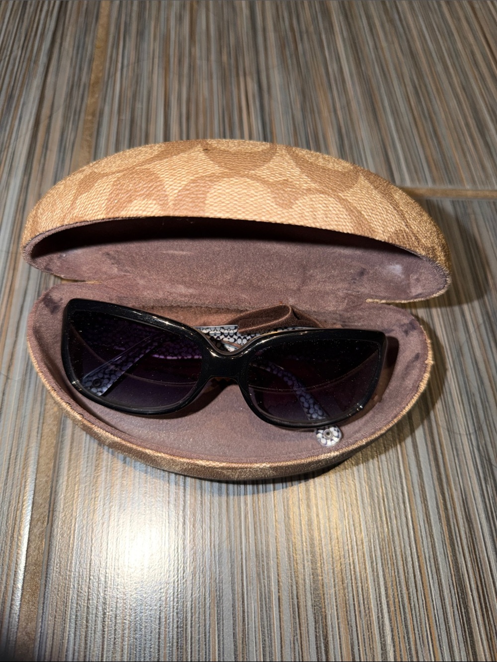 Coach Black Sunglasses with Brown Signature Case
